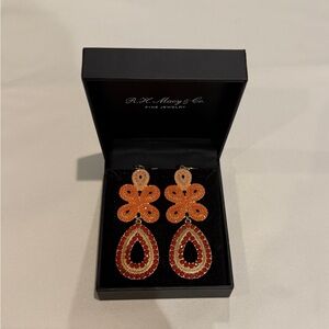 Elegant Orange and Red Earrings